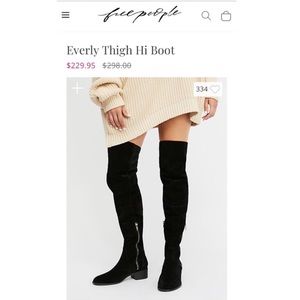 FREE PEOPLE REAL SUEDE THIGH HIGH BOOTS